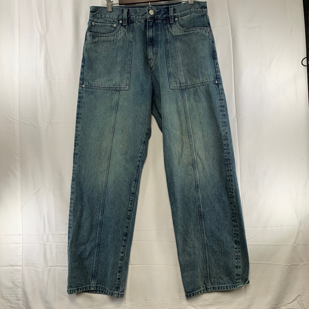 PacSun Baggy Jeans Mens 34x32 Blue Medium Wash Patch Pocket Utility Denim